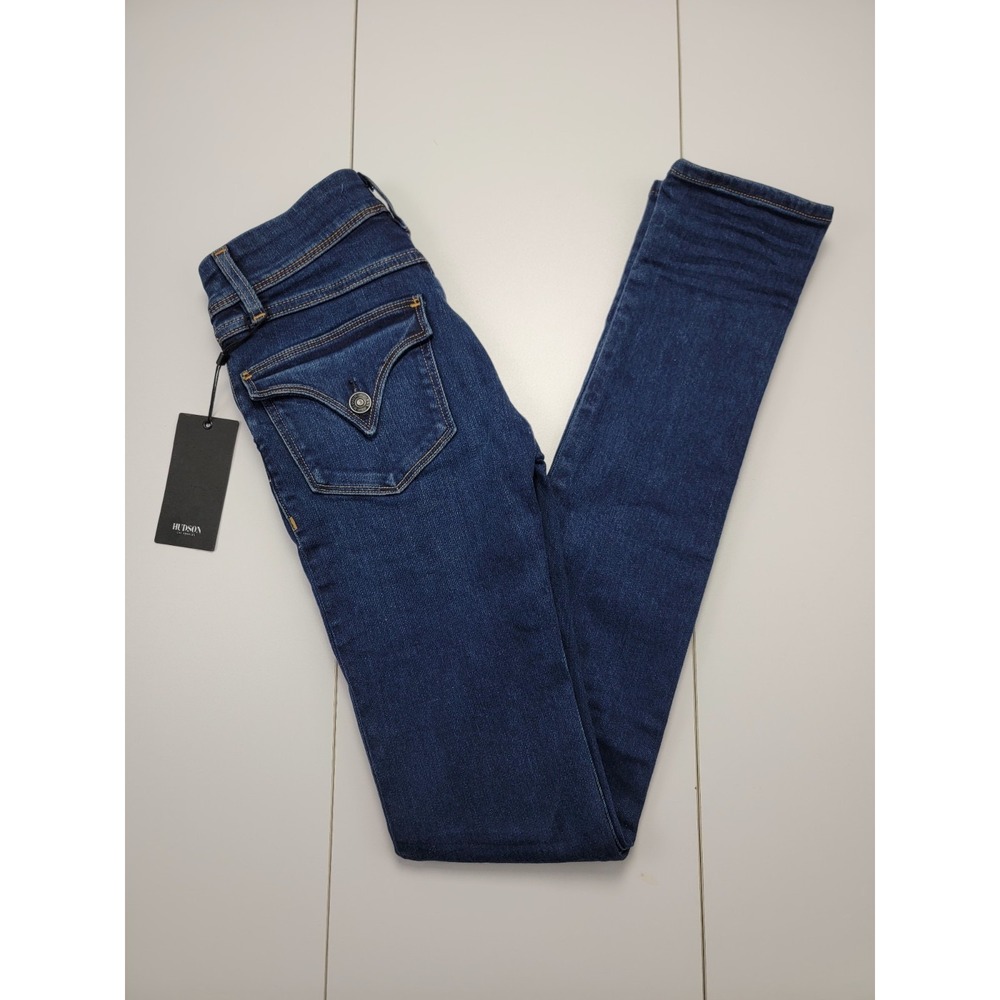 Hudson Collin Midrise Skinny Italian Stretch Denim Jeans Womens Size 23L New